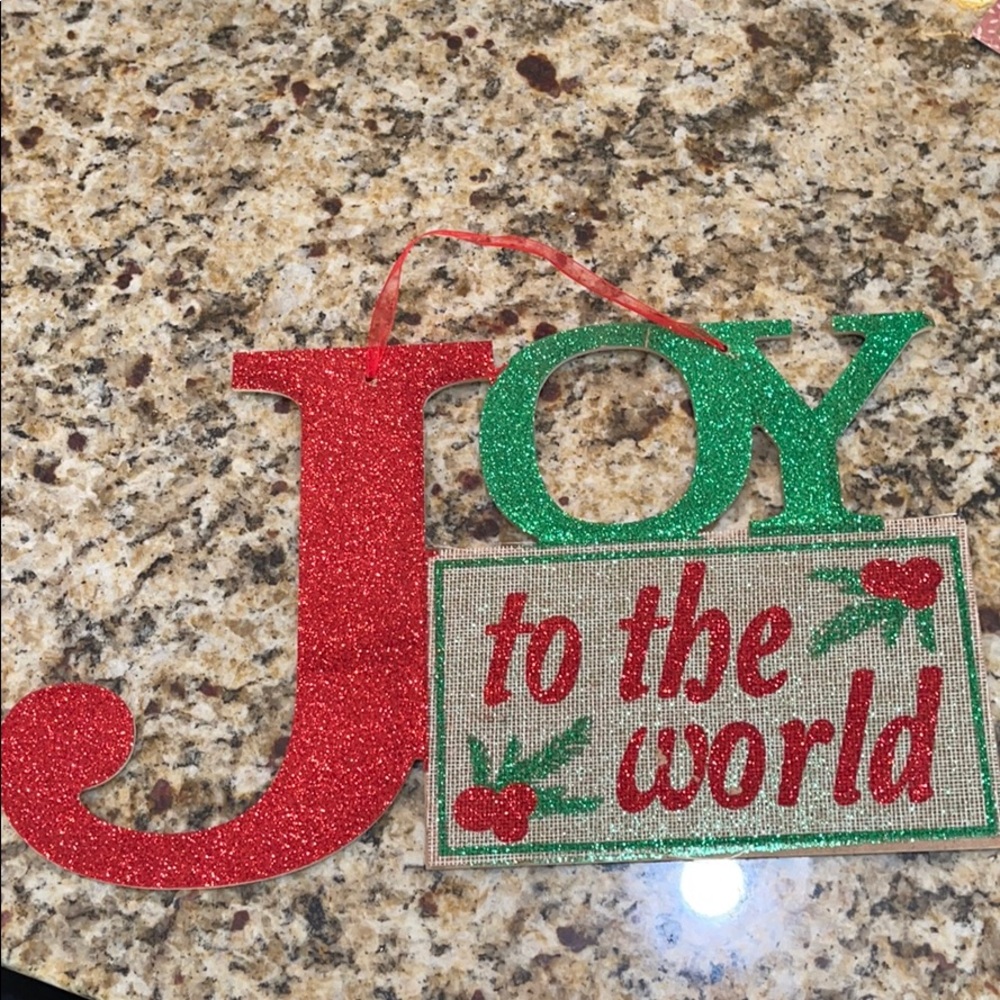 Christmas sparkle joy to the world sign